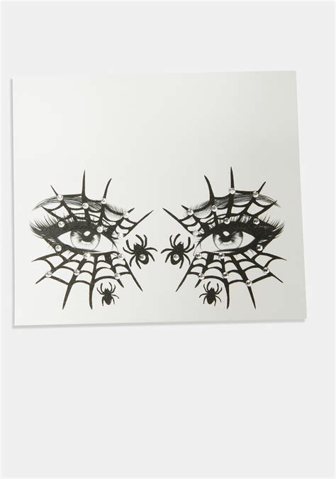 Glitter Spider Web Halloween Face Stickers | Dolls Kill