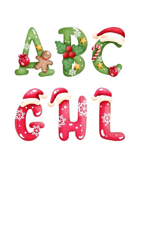 Christmas Font Digital Download PNG Christmas Letters Digital Download ...