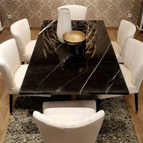 Black Marble Dining Room Table