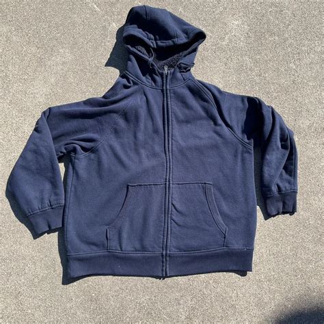 Men's Navy Hoodie | Depop