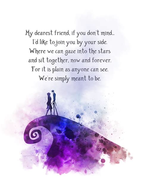 Nightmare Before Christmas Quote ART PRINT Jack and Sally, My dearest friend, Gift, Wall Art ...