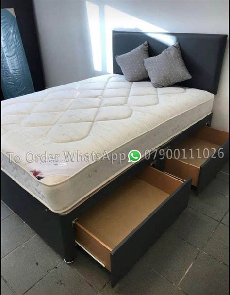 DOUBLE DIVAN BED 4FT6 BRAND NEW FREE DELIVERY 4FT SMALL DOUBLE DIVAN ...