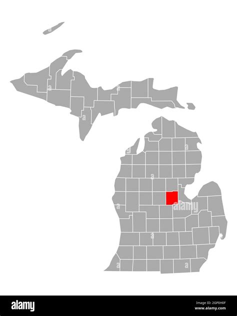 Map of Midland in Michigan Stock Photo - Alamy