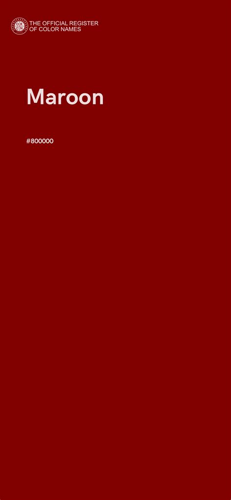 Maroon color - #800000 - The Official Register of Color Names