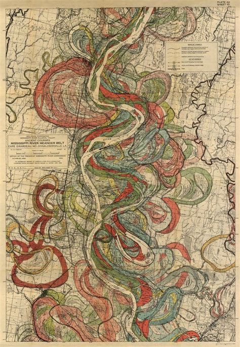 Mississippi River Map, Louisiana River, Harold Fisk Map, Page 22 Sheet ...