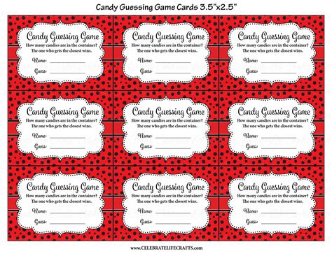 Candy Guessing Game Free Printable - Printable Word Searches