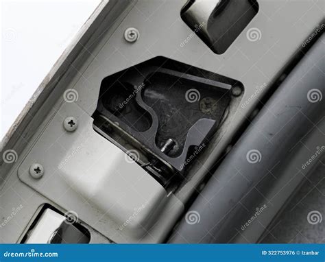 Airplane Door Mechanism Detail Close Up Stock Photo - Image of ...