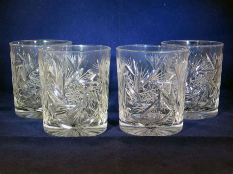 Home Vases Pinwheel Crystal Old Fashioned Whiskey Glasses Set of 4