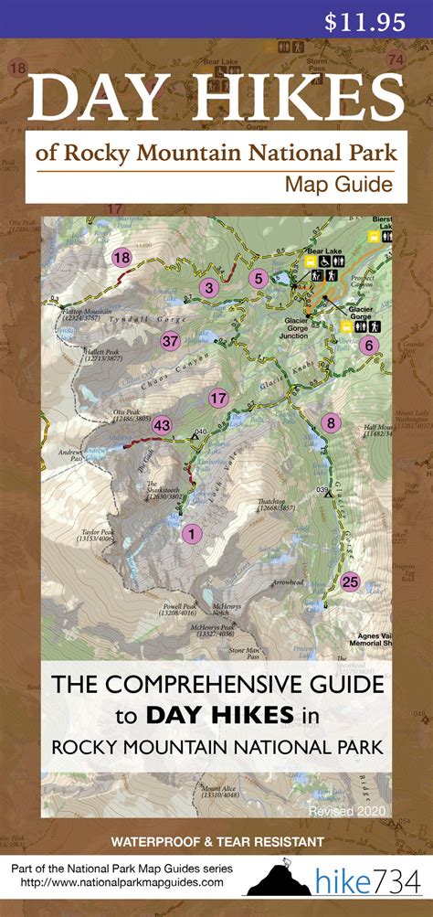 Day Hikes of Rocky Mountain National Park Map Guide