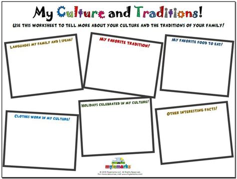 Use this worksheet to tell more about your culture and the traditions of your fa #crafts #craft ...