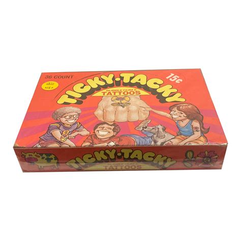 Full Box of Ticky Tacky Tattoos Vintage Wax Packs. Released by - Etsy