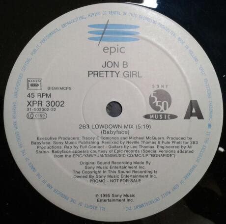 Jon B - Pretty Girl (1995, Vinyl) | Discogs