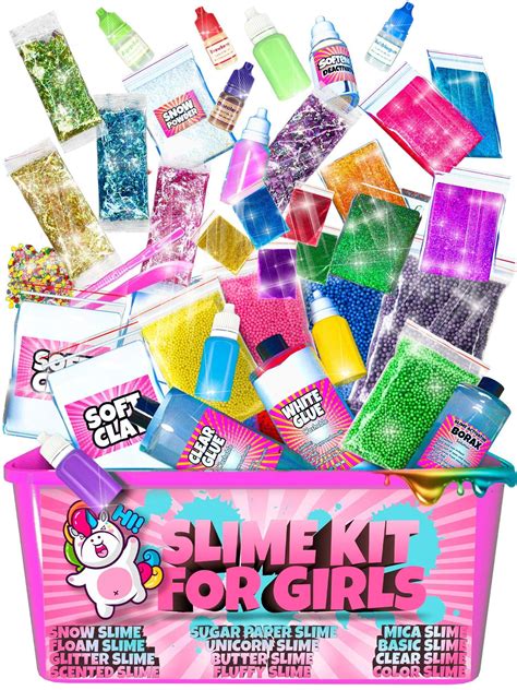 Slime Kit for Girls - 2 in 1 - DIY Slime Making Kit PLUS Slime Supplies Kit - All-Inclusive [57 ...