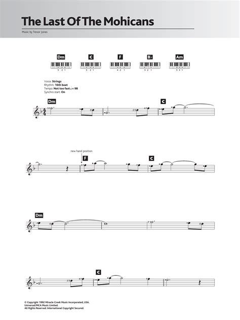 Trevor Jones - The Last Of The Mohicans (Main Title) at Stanton's Sheet Music