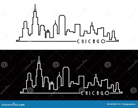 Chicago Skyline Outline Sketch Stock Photography | CartoonDealer.com ...