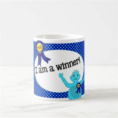 I Am A Winner Affirmations Polka Dots Coffee Mug | Zazzle