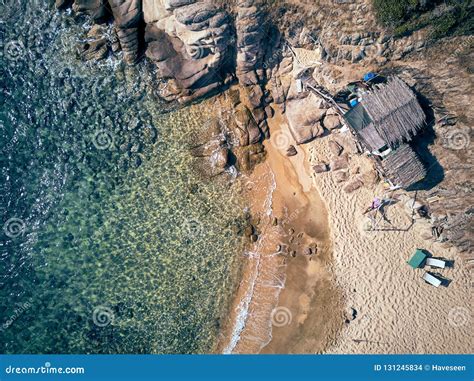 Man in Hammock on a Beach Aerial View Stock Photo - Image of relaxation ...