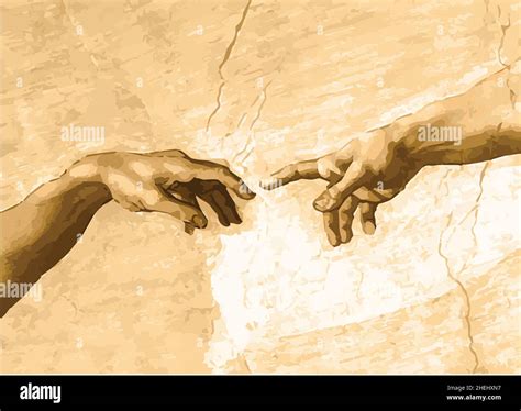 Creation Of Adam Hands Vector Clipart