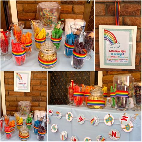 Rainbow of Ribbons Party Pics!! | Rainbow candy buffet, Rainbow sweets, Sweet buffet