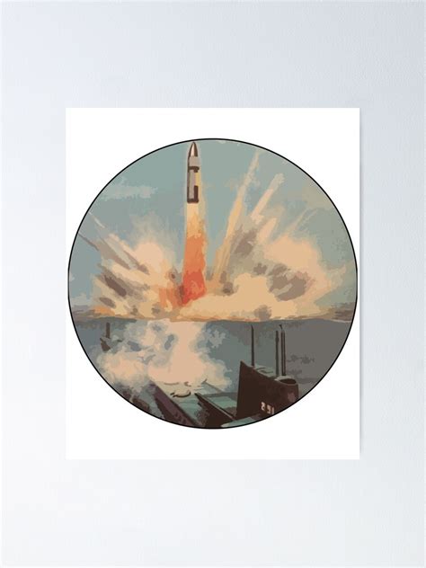 "Polaris Nuclear Missile Submarine Launch Retro US Navy Gift" Poster by ...