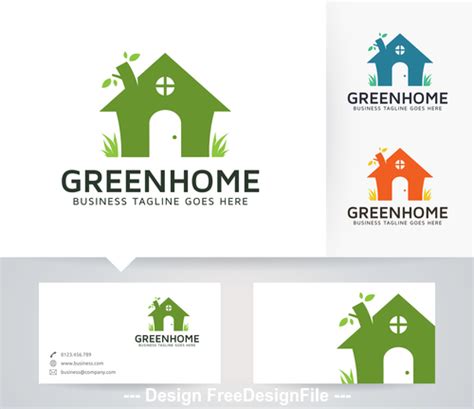 Green home logo vector free download