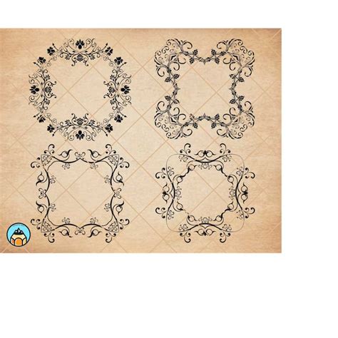 Floral Frames svg Clipart Borders svg Doodle Frames Flower B - Inspire ...