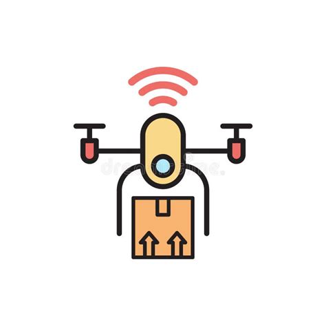 Drone Delivery Service Flat Design Icon Vector Isolated Stock Vector ...