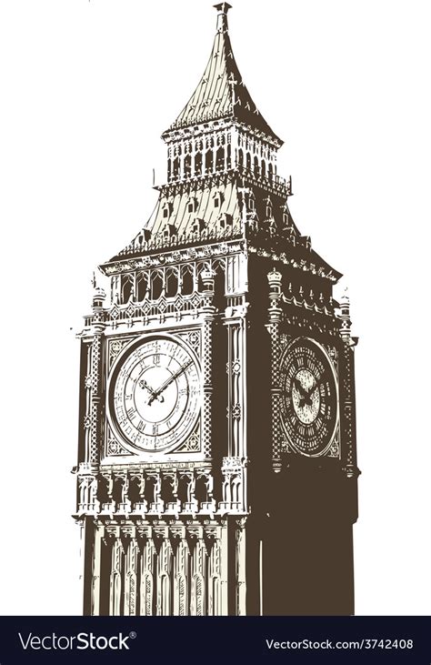 Clock tower Royalty Free Vector Image - VectorStock