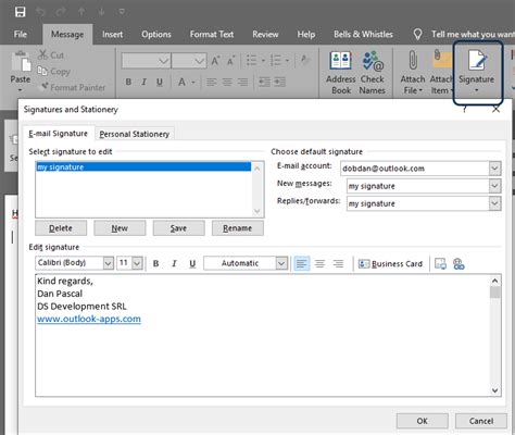 How to add signature in Outlook emails