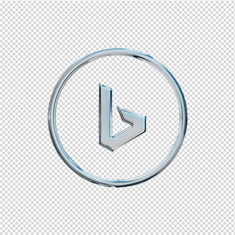 Premium PSD | 3d render bing icon chrome glossy