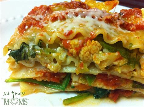 Roasted Vegetable Lasagna - All Things Moms