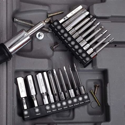 20pcs Hex Head Allen Wrench Drill Bit Set Metric SAE S2 Steel Hex Bits ...