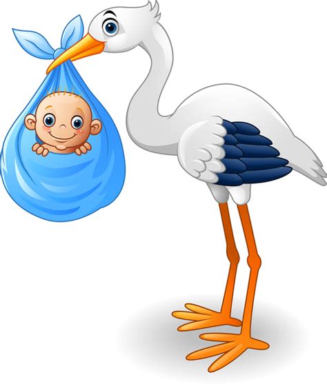 Cartoon stork with cute baby vectors 08 free download