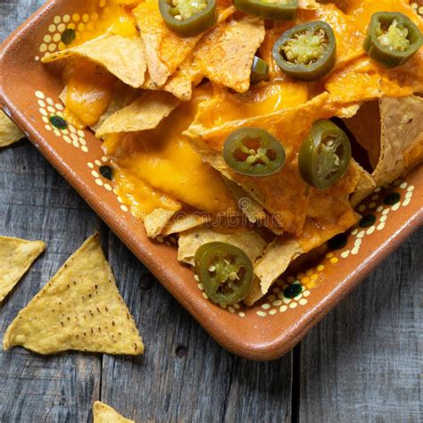 Mexican Nachos with Real Cheese and Jalapenos Pepper Stock Image - Image of nutrition, food ...