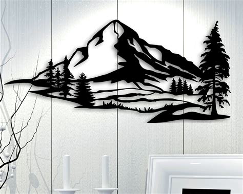 Metal Wall Art Mountains Mountains Wall Art Scandinavian - Etsy ...