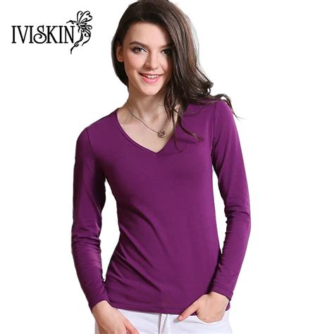 2017 Autumn Winter Vegan T shirt Women Long Sleeve V neck T shirt ...