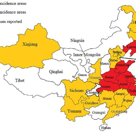 SFTS endemic areas in China | Download Scientific Diagram