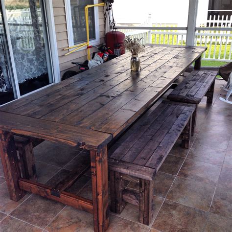 Rustic Outdoor Dining Table with Benches - Over 11ft. Long