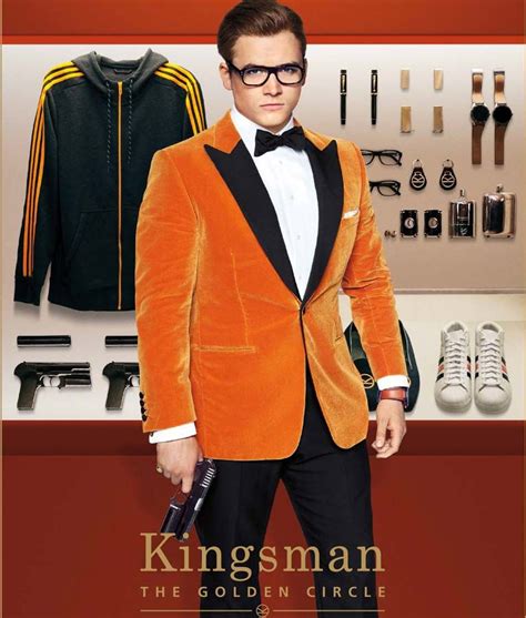 Kingsman The Golden Circle Eggsy Orange Tuxedo Jacket Suit | Kingsman ...