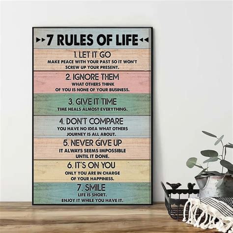 7 Rules of Life Poster Life Rules Poster Life Motivation - Etsy