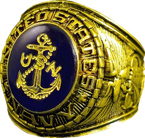 U.S. Navy 18K Gold Plated Engraved Ring | Us navy rings, Navy rings, 18k gold