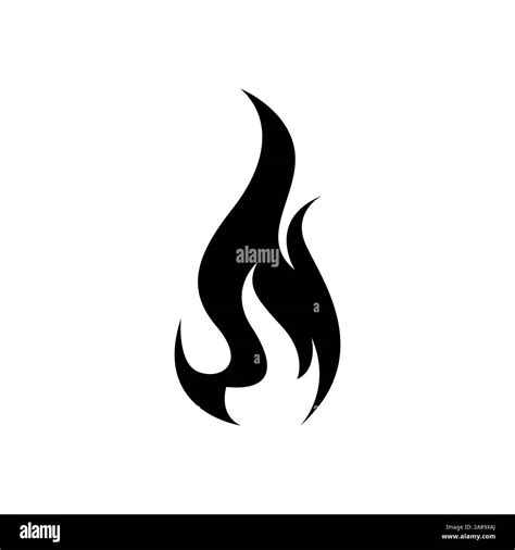 Fire icon black on white vector image. Fire flame icon, black icon isolated on white background ...