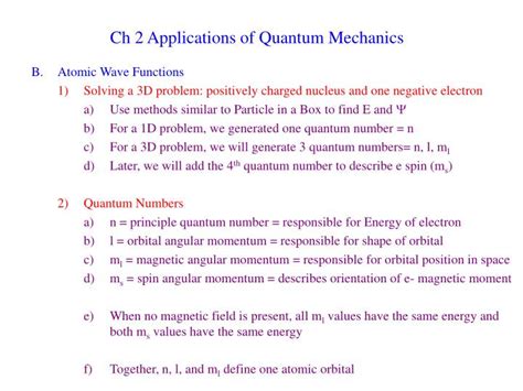 PPT - Ch 2 Applications of Quantum Mechanics PowerPoint Presentation, free download - ID:458452