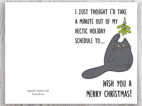 Printable Christmas Cards Funny Cat Christmas Card British | Etsy