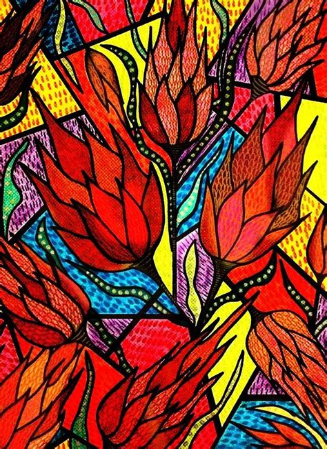 Fire flower Drawing by Bella Mkrtchian - Fine Art America