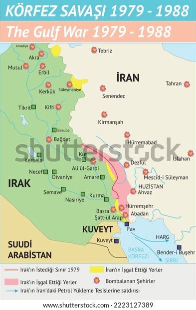 Gulf War History Lesson Maps Iran Stock Vector (Royalty Free ...