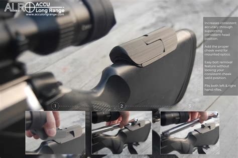 Rifle Cheek Riser with easy bolt removal feature - ACCU Long Range