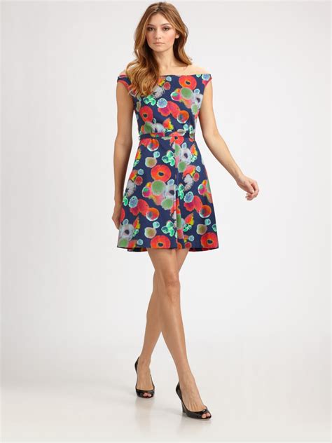 Lyst - Cacharel Floral Dress in Blue