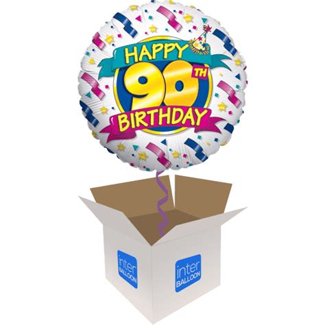 90th Birthday Helium Balloons Delivered in the UK by interBALLOON