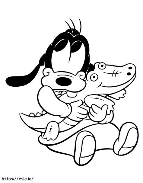 Baby Goofy And Crocodile Toys coloring page